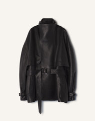 Blouson Col Montant En Cuir Black | Lanvin Women