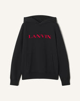 Black Lanvin Embroidered Cotton Hoodie | Lanvin Men