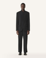 Veste Col Officier En Laine Black | Lanvin Men