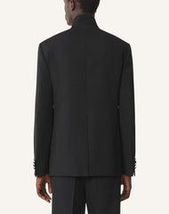 Veste Col Officier En Laine Black | Lanvin Men