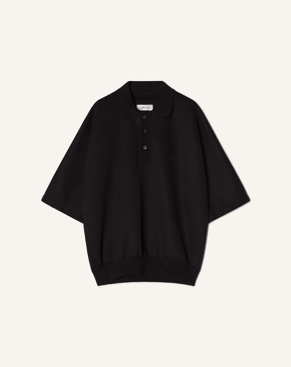 Polo Ample En Jersey Double Face Black | Lanvin Men