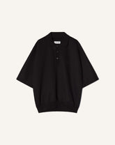 Polo Ample En Jersey Double Face Black | Lanvin Men