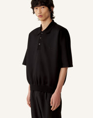 Polo Ample En Jersey Double Face Black | Lanvin Men