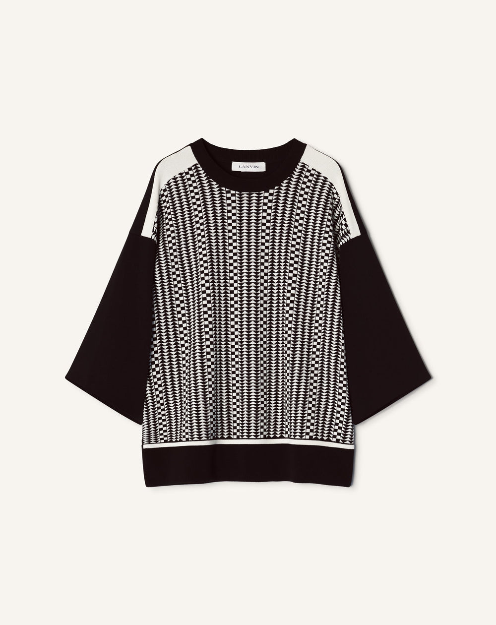 T-shirt Ample En Jacquard De Soie Et Coton Grey | Lanvin Men