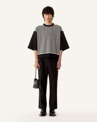 T-shirt Ample En Jacquard De Soie Et Coton Grey | Lanvin Men