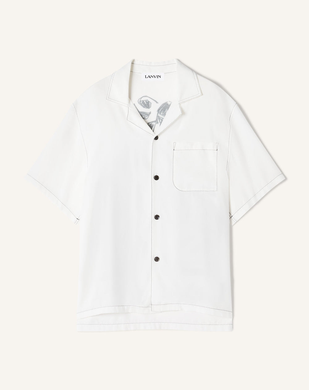 Chemise Dos Imprimé La Mère Et L'enfant White | Lanvin Men
