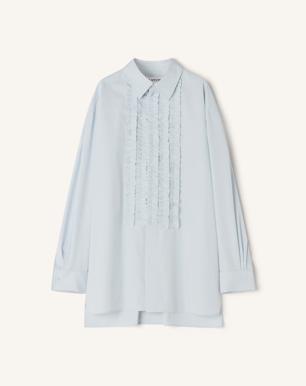 Chemise À Plastron En Popeline De Coton Blue | Lanvin Men