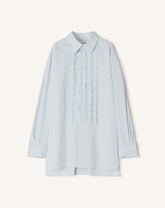 Chemise À Plastron En Popeline De Coton Blue | Lanvin Men