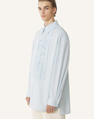 Chemise À Plastron En Popeline De Coton Blue | Lanvin Men