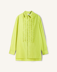 Chemise À Plastron En Popeline De Coton Green | Lanvin Men