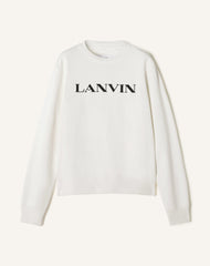 White Lanvin Embroidered Cotton Sweatshirt | Lanvin Men