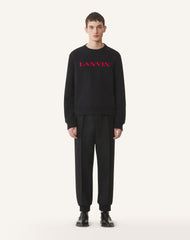 Black Lanvin Embroidered Cotton Sweatshirt | Lanvin Men