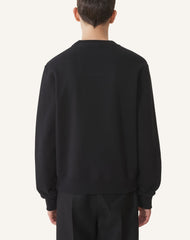 Black Lanvin Embroidered Cotton Sweatshirt | Lanvin Men