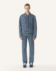 Pantlon En Denim Jacquard Lunar Year Blue | Lanvin Men