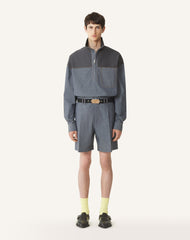 Haut Col Zippé En Chambray Blue | Lanvin Men