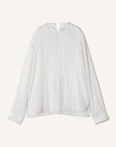 White Pleated Silk Top | Lanvin Men