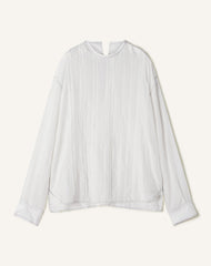 White Pleated Silk Top | Lanvin Men