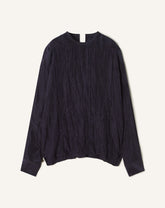 Blue Pleated Silk Top | Lanvin Men