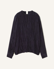 Blue Pleated Silk Top | Lanvin Men
