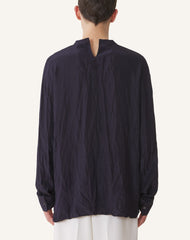 Blue Pleated Silk Top | Lanvin Men