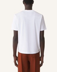 White Lanvin Embroidered Cotton T-shirt | Lanvin Men