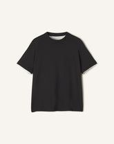Black Cotton T-shirt With Silk Detail | Lanvin Men