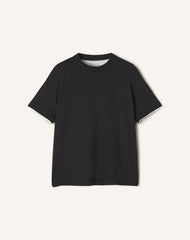 Black Cotton T-shirt With Silk Detail | Lanvin Men