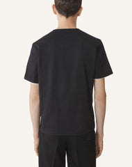 Black Cotton T-shirt With Silk Detail | Lanvin Men