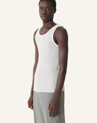 Débardeur En Jersey Plissé White | Lanvin Men