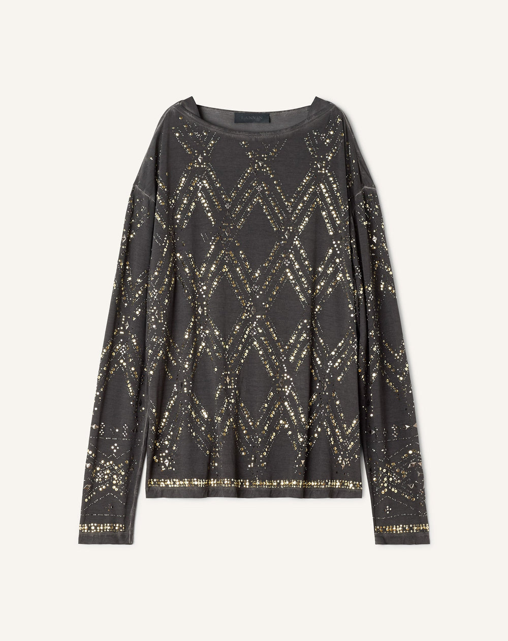Haut À Sequins Et Perles Black | Lanvin Men