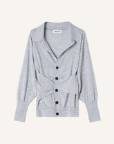 Cardigan Drapé En Laine Black | Lanvin Women