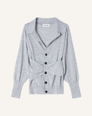 Cardigan Drapé En Laine Black | Lanvin Women