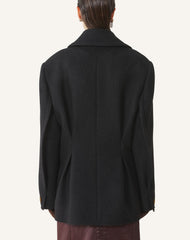 Black Short Peacoat In Wool | Lanvin Women