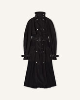 Trench Bi-matière En Faille De Soie Et Charmeuse Black | Lanvin Women