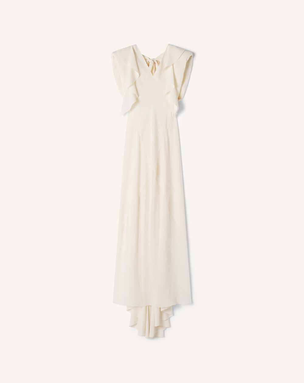 Robe Longue En Georgette De Soie White | Lanvin Women