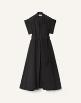 Robe Évasée En Popeline De Coton Black | Lanvin Women