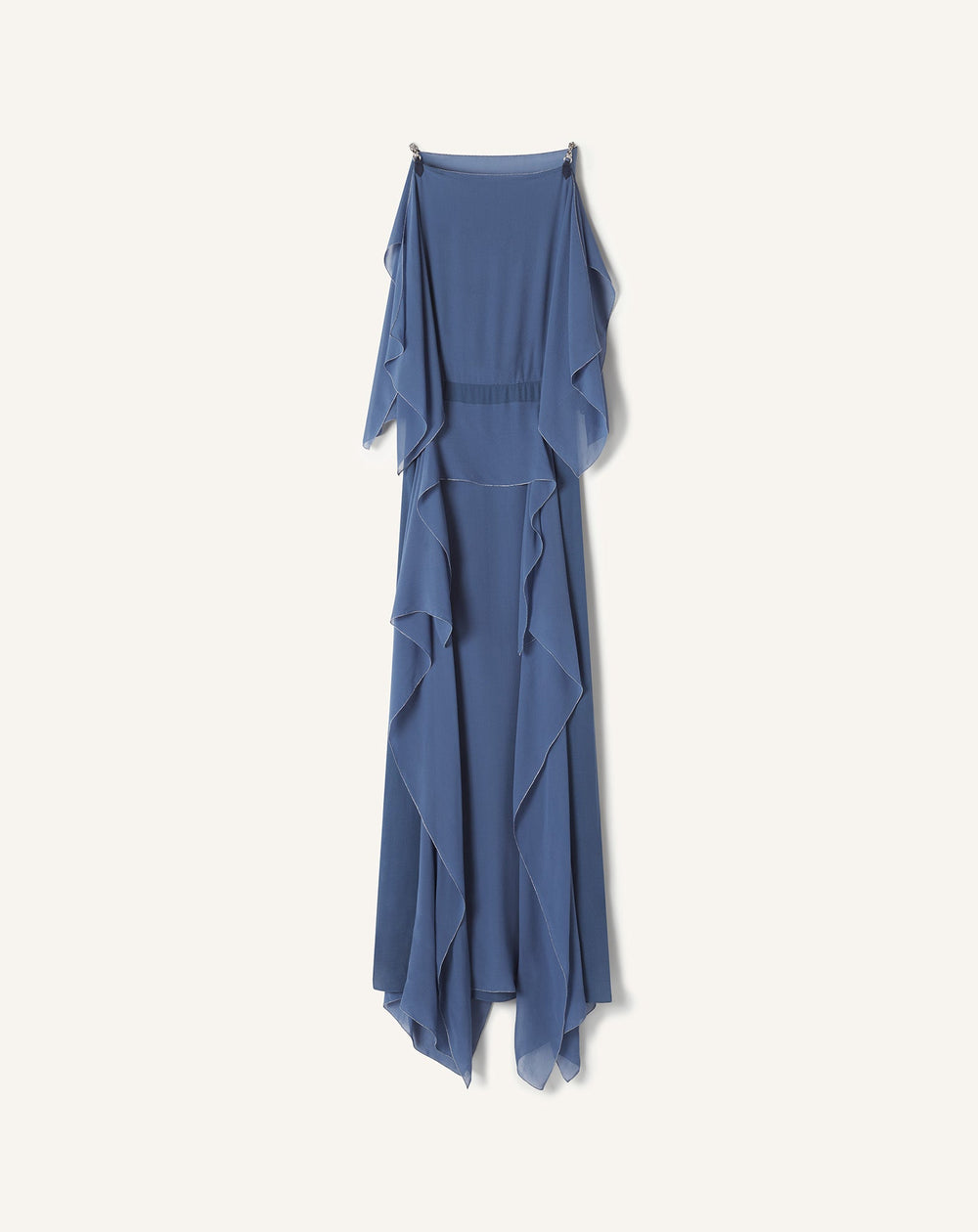 Robe Maxi En Georgette De Soie Blue | Lanvin Women
