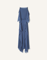 Robe Maxi En Georgette De Soie Blue | Lanvin Women