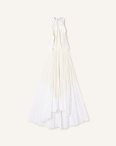 Robe Plissée En Charmeuse Et Coton White | Lanvin Women