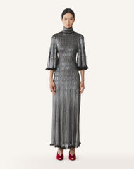 Black Midi Dress In Metallic Viscose | Lanvin Women