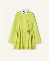 Robe Chemise Courte En Popeline De Coton Green | Lanvin Women