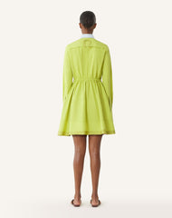 Robe Chemise Courte En Popeline De Coton Green | Lanvin Women