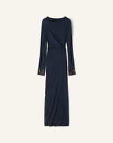 Robe Drapée En Jersey Crêpe Blue | Lanvin Women