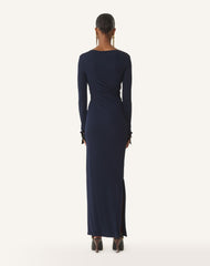 Robe Drapée En Jersey Crêpe Blue | Lanvin Women