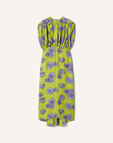 Robe Midi En Soie Imprimée Green | Lanvin Women