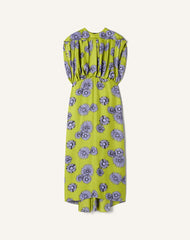 Robe Midi En Soie Imprimée Green | Lanvin Women