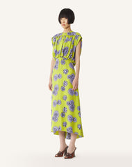 Robe Midi En Soie Imprimée Green | Lanvin Women