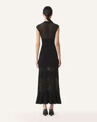 Black Lace Detail Dress In Viscose | Lanvin Women