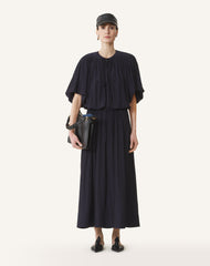 Blue Midi Dress In Charmeuse | Lanvin Women