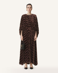 Brown Devoré Velvet Dress | Lanvin Women